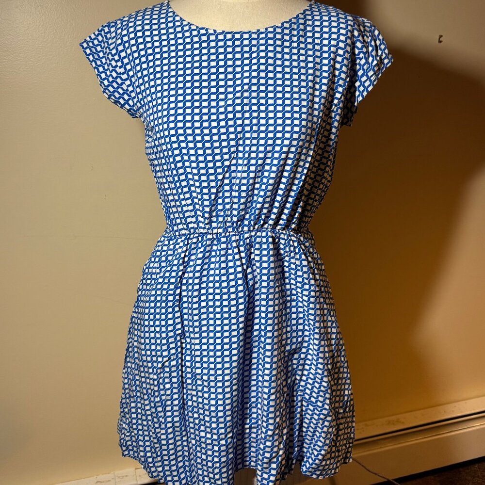 Gap | Blue & White Geometric Print Dress